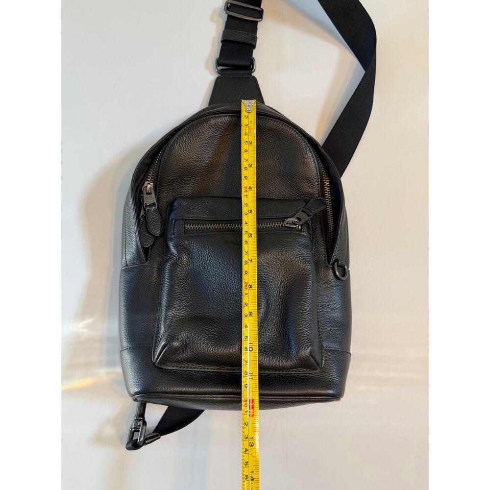 COACH West Pack Crossbody Backpack Leather Black - Picture 6 of 16